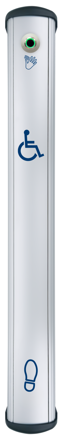 36x4.5 COLUMN Push Plate Hands Free Sw. Alum.WC & Foot Icon