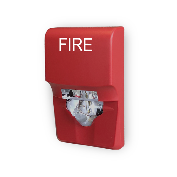 Genesis LED EG1 Series Compact Wall-Mount Fire Strobe, Selectable 15/30/75 cd, NAC-Powered, UL 1971 (Red, FIRE Marking)