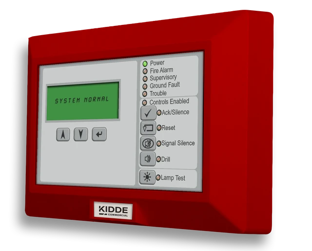 R-Series LCD Remote Fire Alarm Annunciator with Common Controls, Red, RS-485, UL/ULC/FM, EVOLVE Compatible