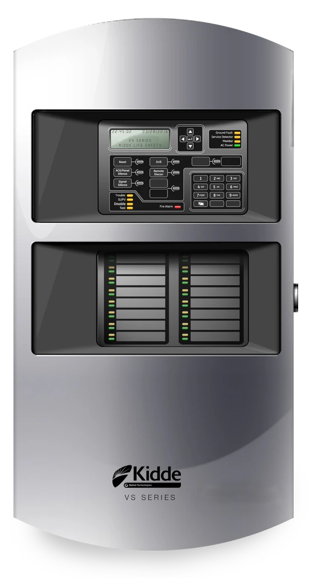 VS Series Intelligent 4-Loop Fire Alarm Control Panel (FACP) with 250-Point SLC Loop Installed, 110V Gray Door