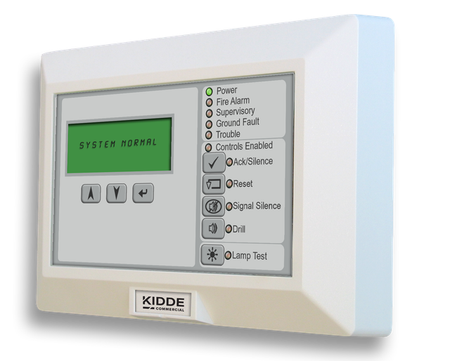 R-Series LCD Text Remote Annunciator with Common Controls for EVOLVE & FX FACP
