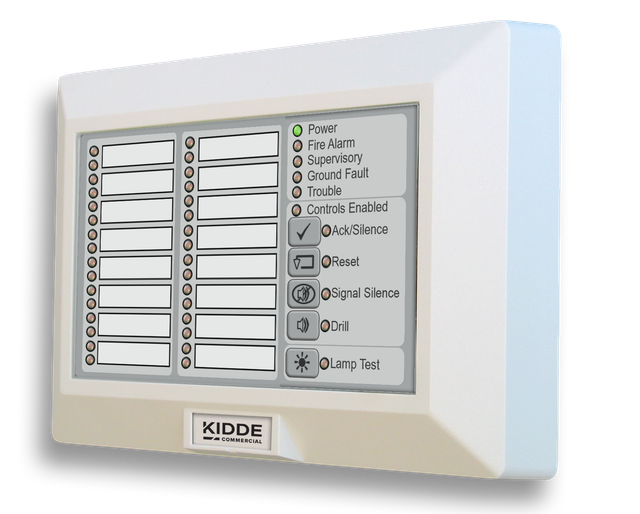 R-Series 16-Pair LED Remote Zone Annunciator with Common Controls