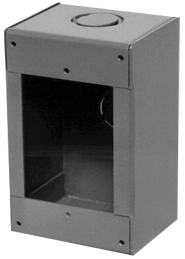 27193 Series Fire Red Single-Gang Surface Mount Box - 16-Gauge Steel with Conduit Knockouts