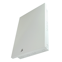 Gray Battery Cabinet for Fire Alarm Panels, 22" x 15" x 3.75", Holds Two 12V17A Batteries