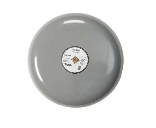 10-Inch Fire Alarm Vibrating Bell, Diode Polarized, 86 dB, 20-24 VDC, Gray, Wall/Ceiling Mount