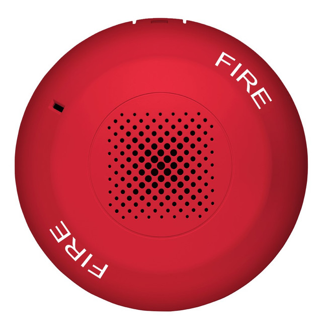 Genesis LED EGC Series Ceiling Mount Fire Alarm Horn, Red with FIRE Markings