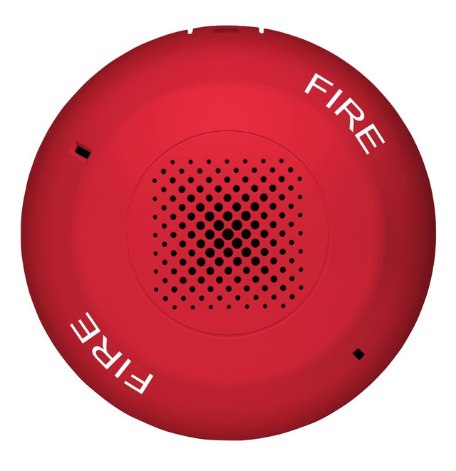 Genesis LED EGCS Ceiling Mount Fire Alarm Speaker, Red, FIRE Marking, 25V/70V Selectable, 520Hz Capable