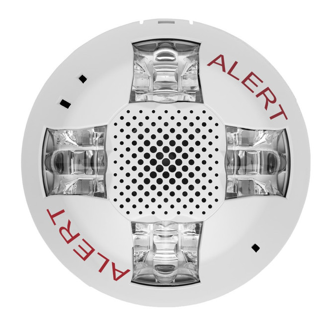 Genesis LED EGCS Ceiling Speaker-Strobe, High Candela 135/185 cd, White, ALERT Marking, 520Hz Capable