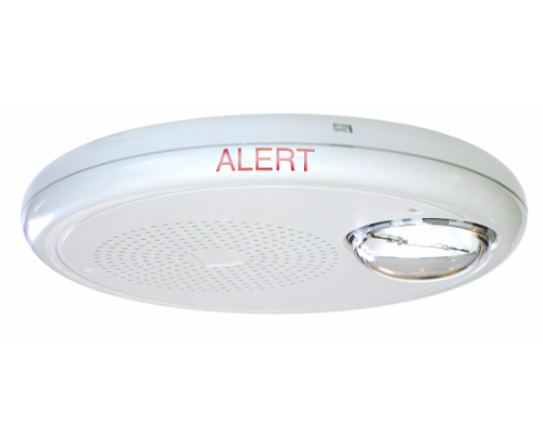 Genesis GC Series 520 Hz High Fidelity Ceiling Speaker-Strobe, White, ALERT Marking, 25 VRMS, Multi-Candela High cd, Clear Lens