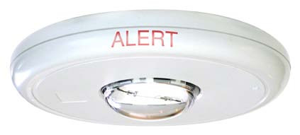 Genesis Ceiling Strobe, ECS/MNS High-Output Selectable Candela (95-177 cd), White, ALERT Marking, Clear Lens