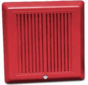 24 VDC Self-Synchronized Temporal Fire Alarm Horn, Red, Wall Mount