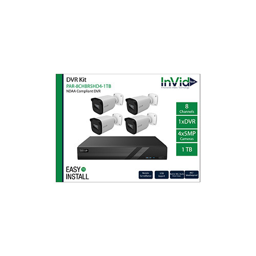 (1) 8Ch Dvr, (4) 5 Megapixel Cameras, 1Tb