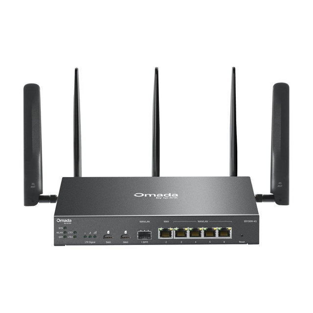 Omada 4G+ Cat6 AX3000 Wi-Fi 6 Gigabit VPN Router with SFP WAN/LAN and Load Balancing
