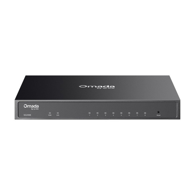Omada 8-Port Gigabit Smart Switch, Desktop or Wall Mount, PoE-Powered Option, Fanless