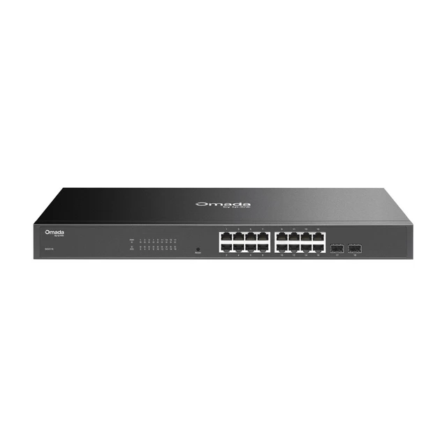 Omada 18-Port Gigabit Smart Switch, 16 RJ45 Ports, 2 Gigabit SFP Slots, 19-Inch Rackmount