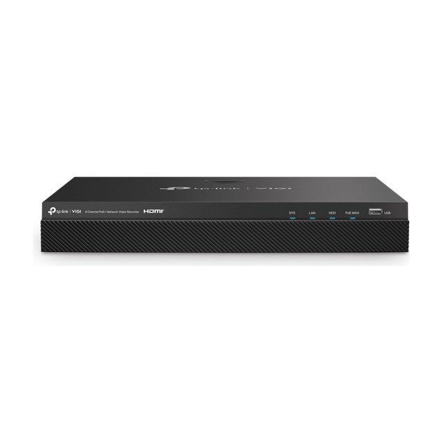 VIGI 8-Channel PoE+ Network Video Recorder, 8MP, 90 W PoE, 2 SATA Bays, 4K HDMI