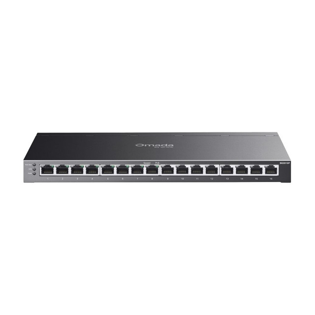 Omada 16-Port Gigabit Smart PoE+ Switch, 8 PoE+ Ports, 120 W, Desktop or Wall Mount