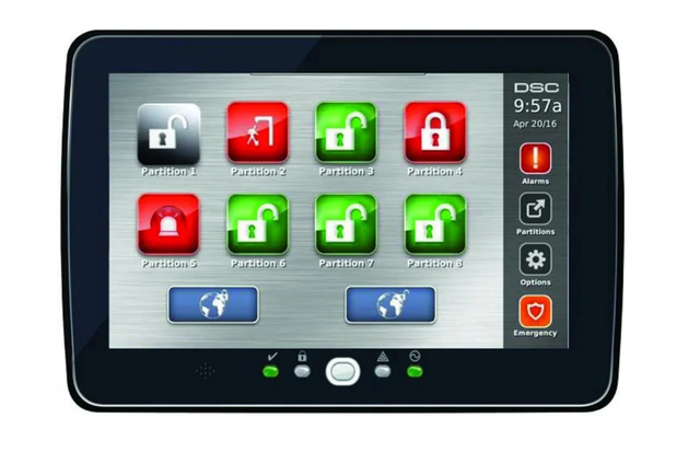PowerSeries Pro Black 7" hardwired touch screen keypad. Compatible with HS3032, HS3128 and HS3248 control panels