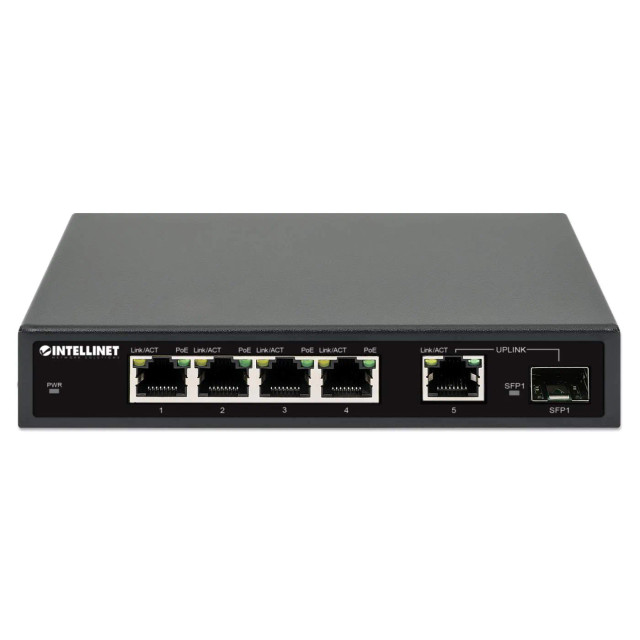 5-Port Gigabit Ethernet PoE+ Switch with SFP Port