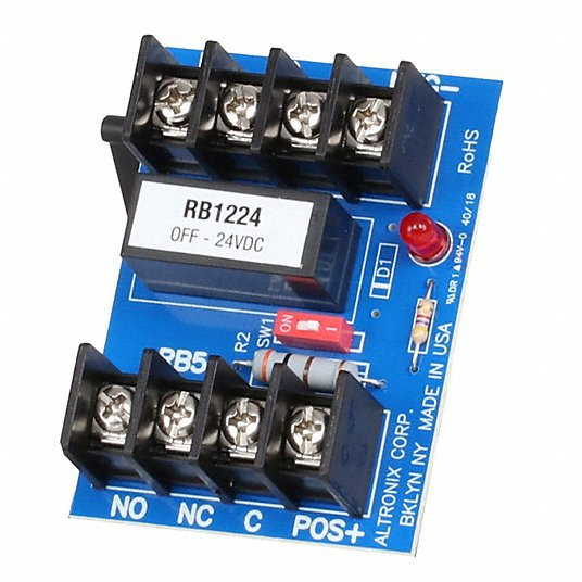 Altronix RB1224 Relay Module, 12/24VDC, DPDT Contacts @ 5A - 220VAC/28VDC