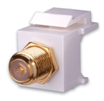 F81 Keystone Inserts- F81, 1 GHz, Nickel & Color: White (820483)