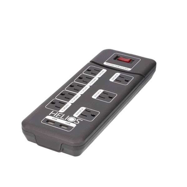 8 OUTLET 2160 J SURGE W/2- 2.1A USB 6FT CORD BLACK - SS&Si Dealer Network