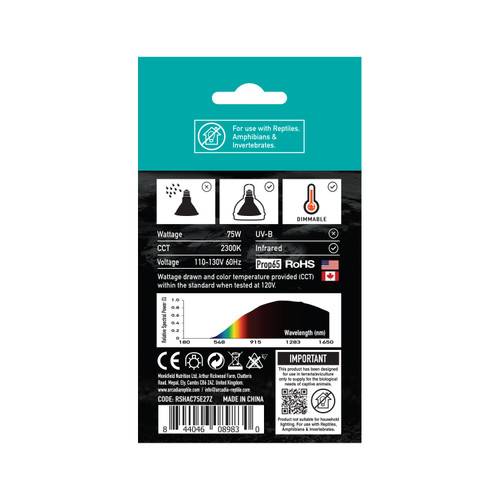 Arcadia HALOGEN 75 watt GoldenSun basking bulb