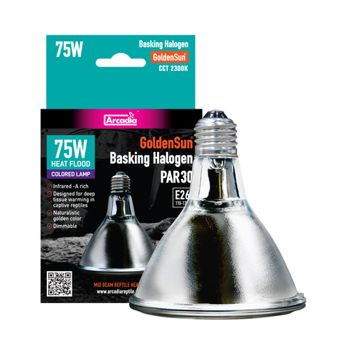 Arcadia HALOGEN 75 watt GoldenSun basking bulb