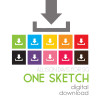 DIGITAL DOWNLOAD: ONE SKETCH - Ombre Background | One Page Layout