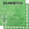 SCRAPBOOK CUSTOMS 12x12 Sports Themed Paper: Watercolor - Badminton