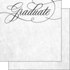 SCRAPBOOK CUSTOMS 12x12 Graduation Themed Paper: Fancy Cursive Graduate