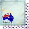 SCRAPBOOK CUSTOMS 12x12 Travel Themed Paper: Australia Map Sights