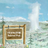 SCRAPBOOK CUSTOMS 12x12 Travel Themed Paper: Yellowstone National Park Watercolor