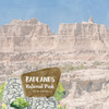 SCRAPBOOK CUSTOMS 12x12 Travel Themed Paper: Badlands National Park Watercolor