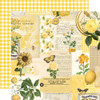 SIMPLE STORIES Simple Vintage Essentials Color Palette 12x12 Paper: Yellow Collage