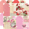 SIMPLE STORIES Simple Vintage Essentials Color Palette 12x12 Paper: Red & Pink Tags