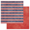 AMERICAN CRAFTS Flags and Frills 12x12 Paper: Red, White, And Blue