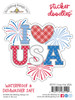 PREORDER - ships late June: DOODLEBUG DESIGNS Hometown USA Sticker Doodles: I Love the USA