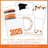 DIGITAL DOWNLOAD: Printables by Debbie - True Colors 2025 Graduation 12x12 Paper Set - ORANGE