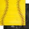SCRAPBOOK CUSTOMS 12x12 Sports Themed Paper: Softball & Field on Wood