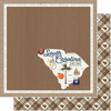 SCRAPBOOK CUSTOMS 12x12 Travel Themed Paper: Natural Craft Map - South Carolina