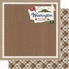 SCRAPBOOK CUSTOMS 12x12 Travel Themed Paper: Natural Craft Map - Washington