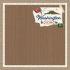 SCRAPBOOK CUSTOMS 12x12 Travel Themed Paper: Natural Craft Map - Washington