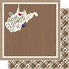 SCRAPBOOK CUSTOMS 12x12 Travel Themed Paper: Natural Craft Map - West Virginia