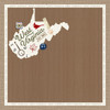 SCRAPBOOK CUSTOMS 12x12 Travel Themed Paper: Natural Craft Map - West Virginia