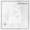 SCRAPBOOK CUSTOMS 12x12 Travel Themed Paper: Adventure Map - Alabama