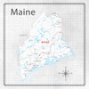 SCRAPBOOK CUSTOMS 12x12 Travel Themed Paper: Adventure Map - Maine