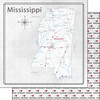 SCRAPBOOK CUSTOMS 12x12 Travel Themed Paper: Adventure Map - Mississippi
