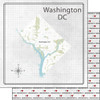 SCRAPBOOK CUSTOMS 12x12 Travel Themed Paper: Adventure Map - Washington DC