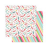 PREORDER - ships December: PRETTY LITTLE STUDIO Candy Cane 12x12 Paper | Taffy Candy (double-sided)